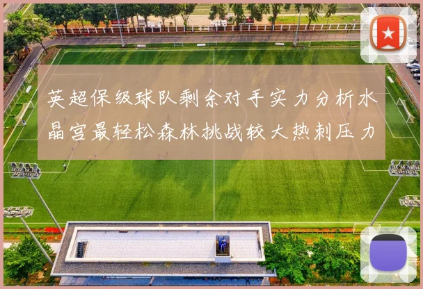 英超保级球队剩余对手实力分析水晶宫最轻松森林挑战较大热刺压力中等